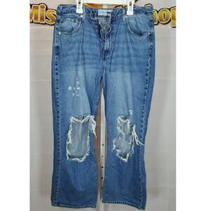 Fashion Nova Women’s Distressed Ripped Blue Jeans Size 13